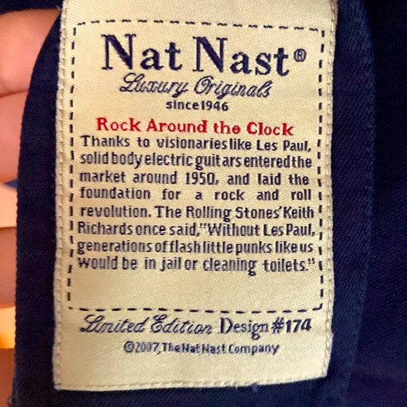 GUITAR EMBROIDERED 100% SILK LIMITED EDITION BUTTON DOWN~LANSKY BROS/NAT NAST-LG - Picture 6 of 11